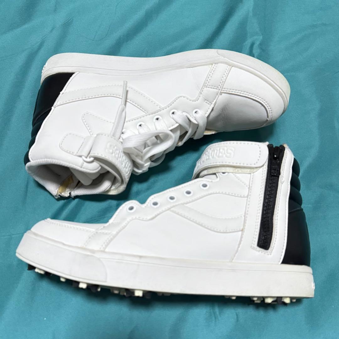 美品PEARLY GATES ゴルフシューズ 23.5cm サイドジップホワイト