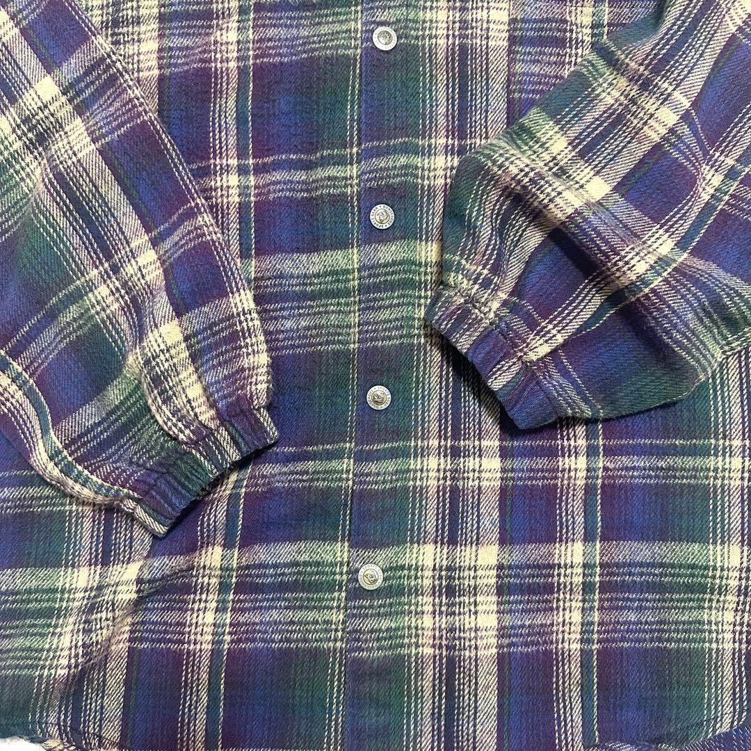 90s USA製 NO FEAR ノーフィア フードネルシャツ ネルパーカー - メルカリ