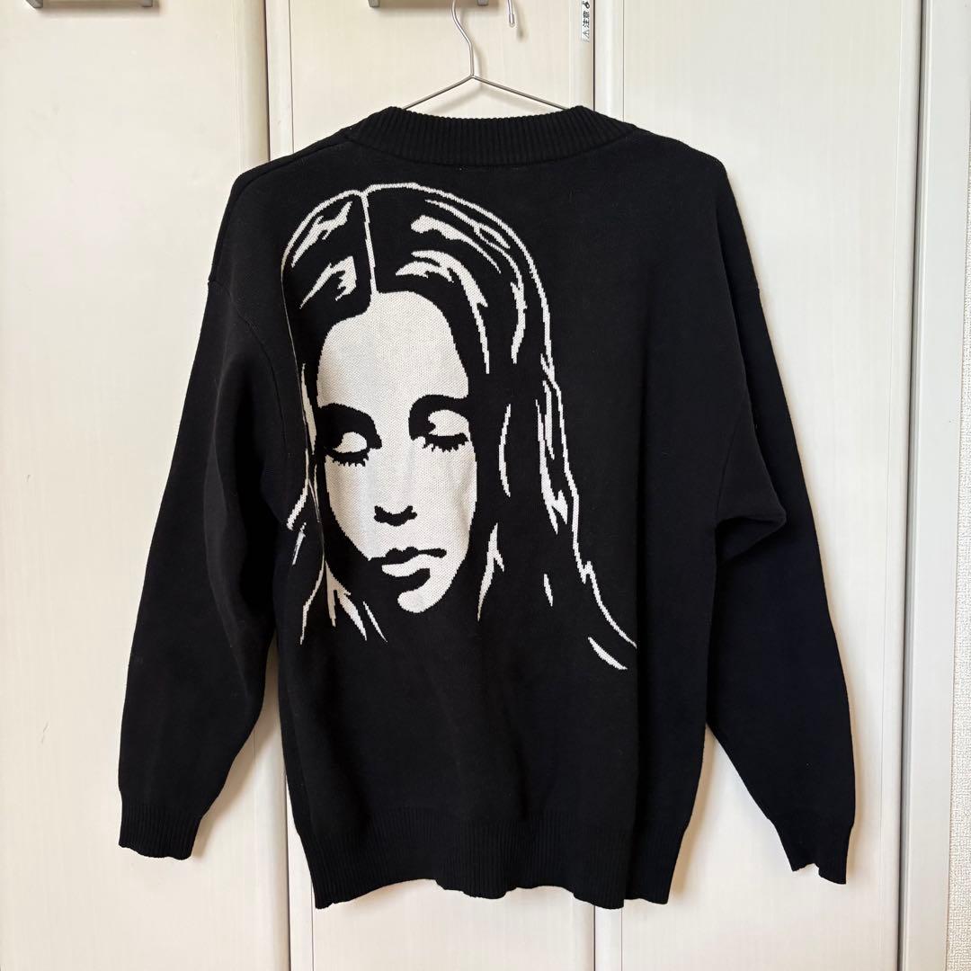 X-girl カーディガン ブラック X-girl（エックスガール） カーディガン FACE JACQUARD KNIT CARDIGAN