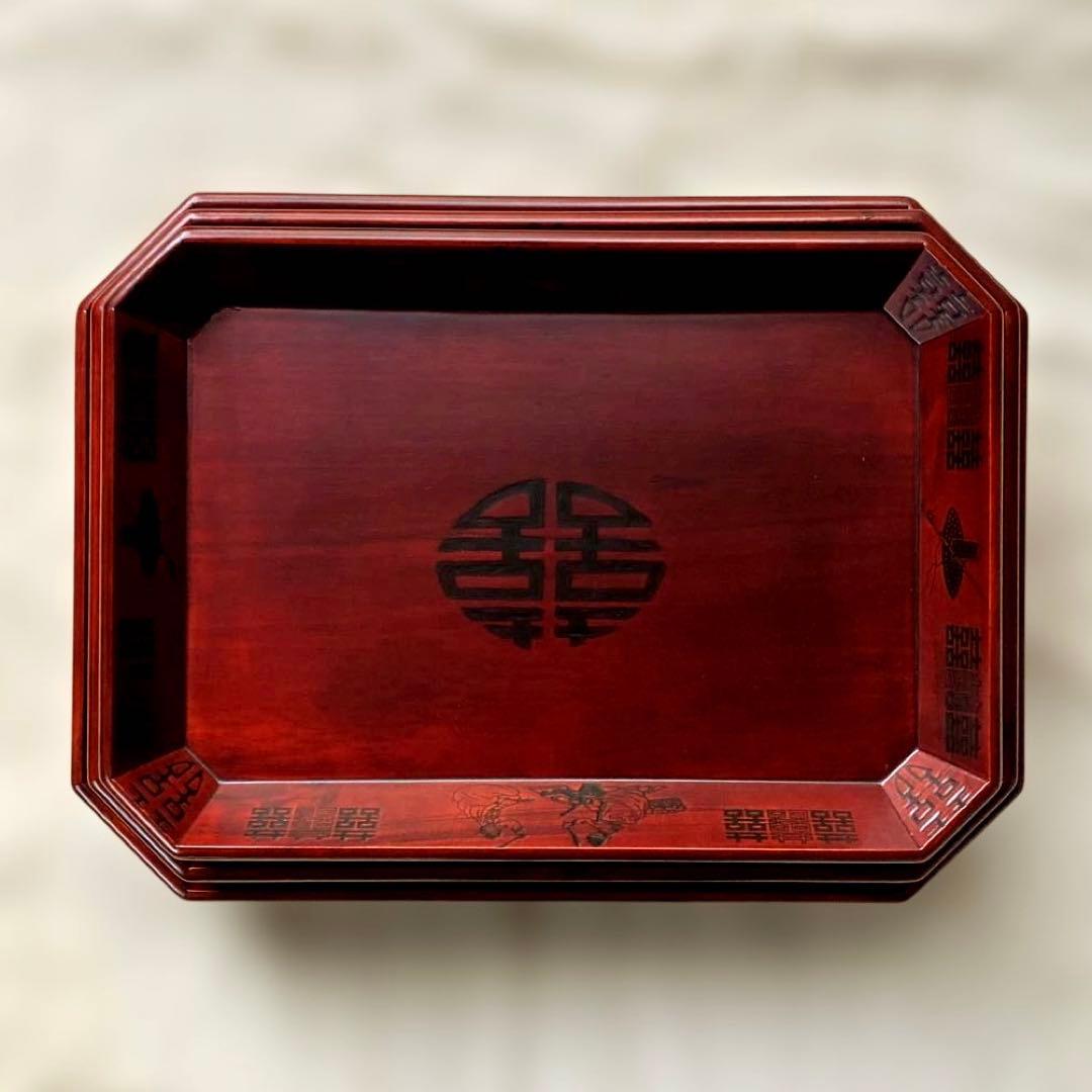 韓国伝統工芸品　八角漆器　トレイ3段　未使用