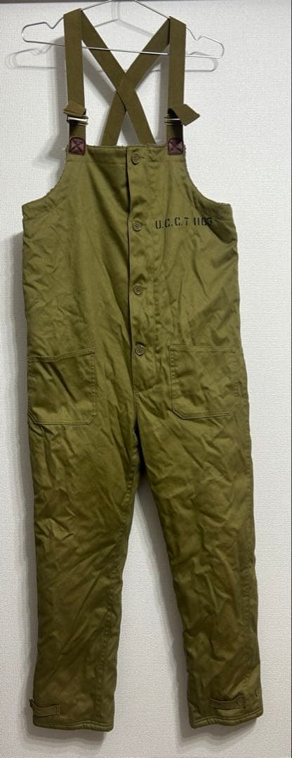 UNCROWD アンクラウド オーバーオール デッキパンツ オリーブ色 38