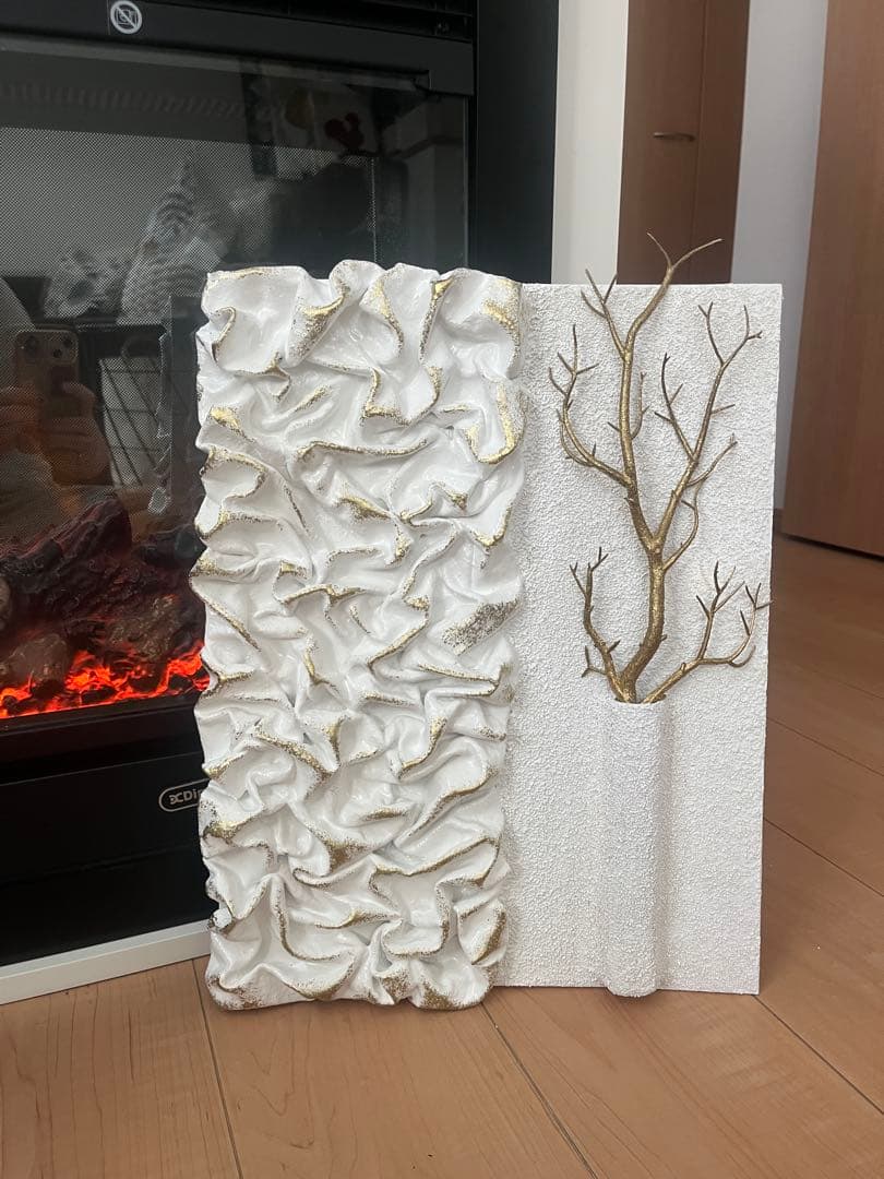 立体的な波状アート 壁掛け