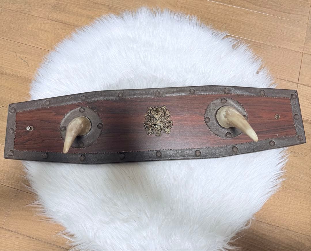 大型 ヴィンテージ ホーン壁掛け 紋章付