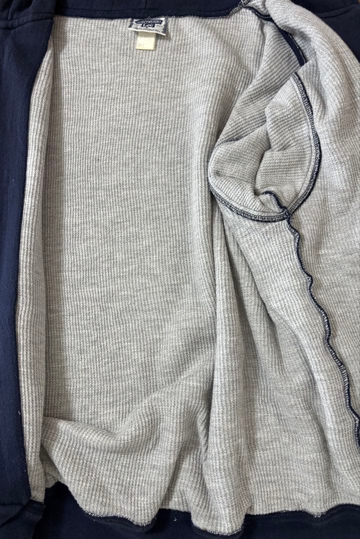 Lee リー 無地 裏サーマル ダブルフェイス ジップアップパーカー