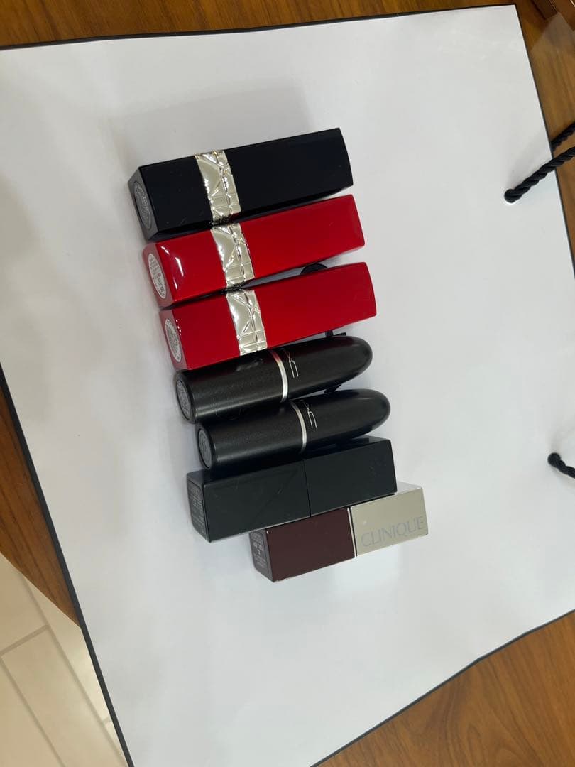 7本 まとめ売り DIOR 4本&MAC2本&NARS1本&クリニック1本 口紅