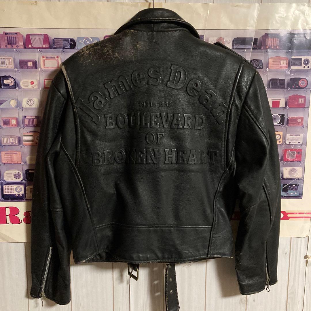 伝説90s James Dean生誕60年記念レザーダブルライダースジャケット革