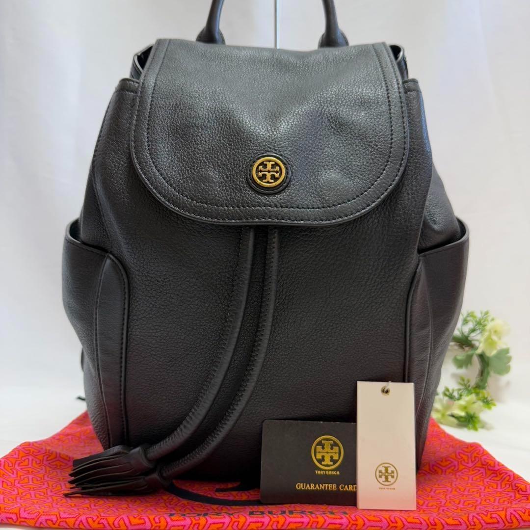 【極美品】トリーバーチ ロビンソン リュック レザー 肩掛け 黒 A4可 大容量
