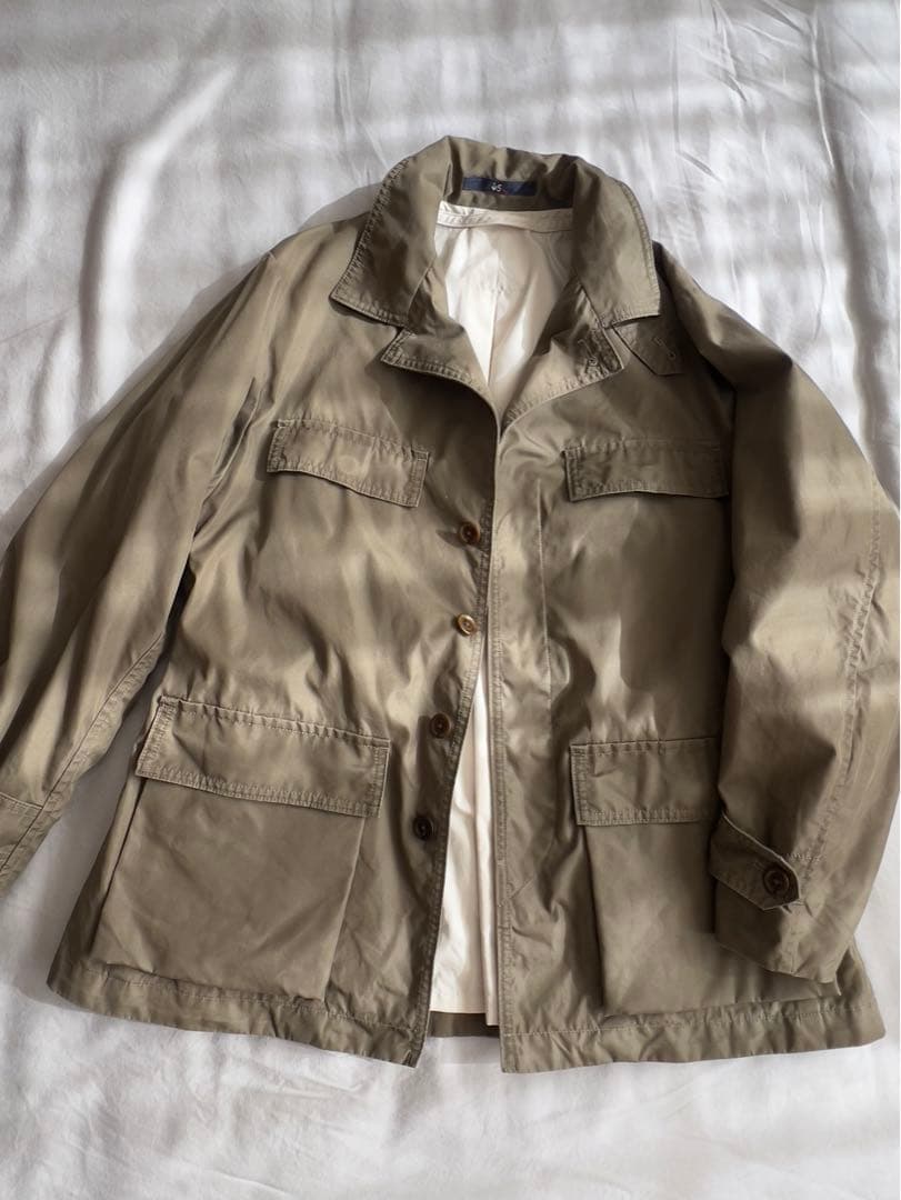 45R 綿ナイロンオックスフォードハーフブルゾン