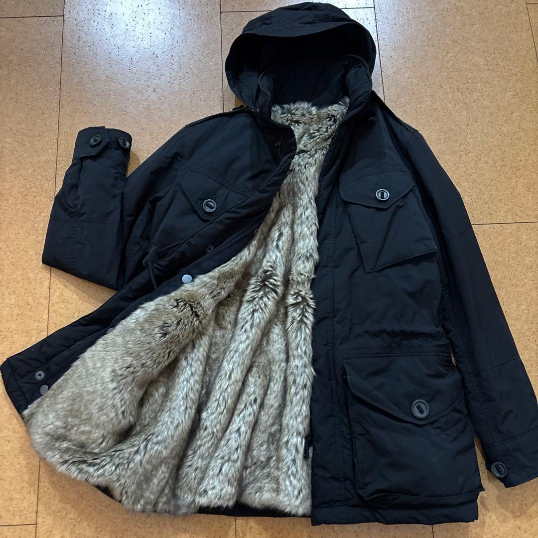 新品同様　ポロラルフローレン ミリタリー ジャケット ファーライナー付　黒　XS