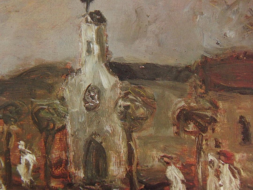 鳥海青児、【教会の見える風景（アルジェ）】、希少な額装用画集より、厳選、新品額装