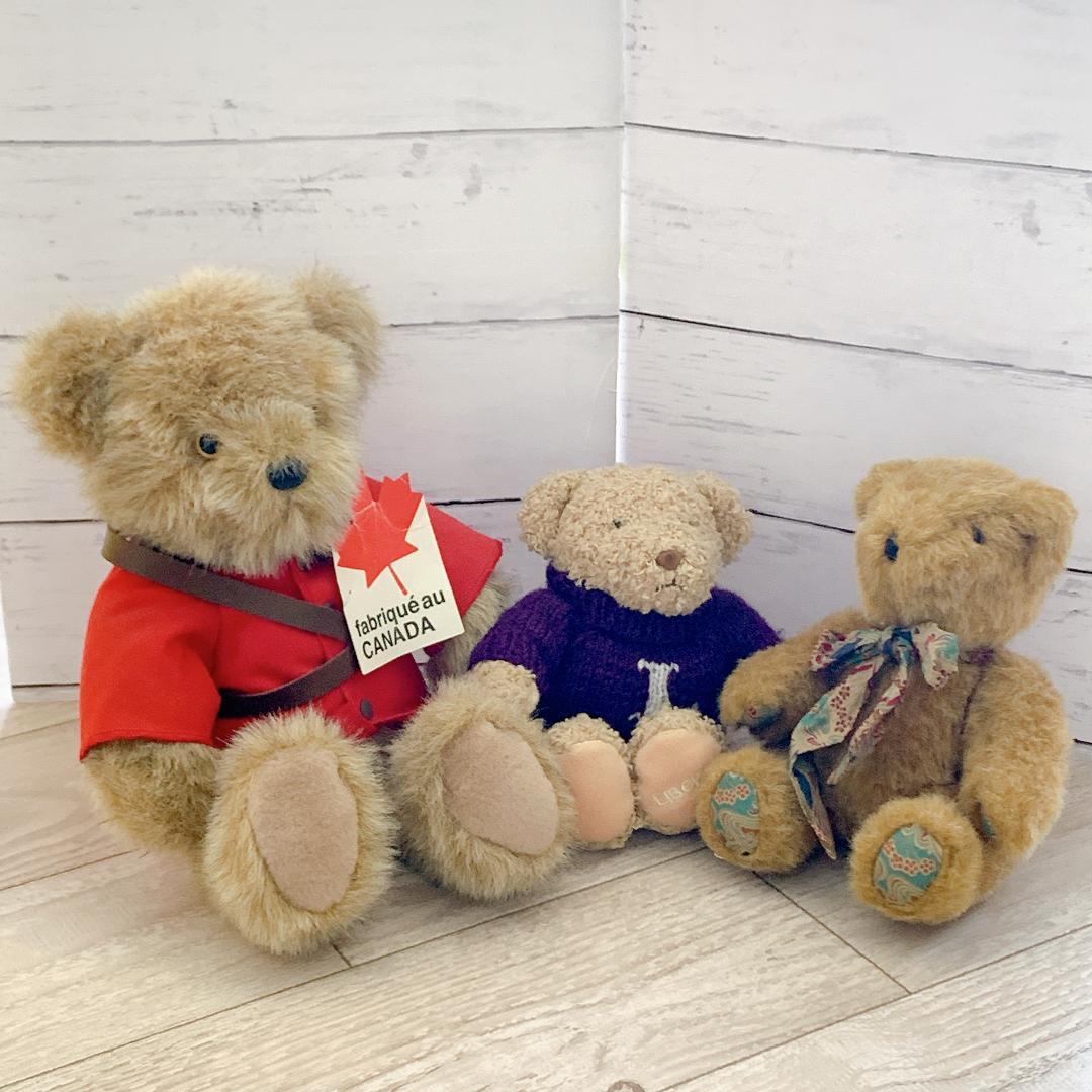 ヴィンテージテディベア 3体セット カナダ BINKLEY BEAR リバティ Hunka Love® Bear Bundle – Vermont Teddy Bear