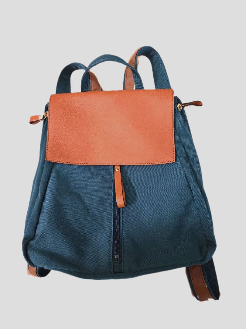 【美品】豊岡鞄 牛革使い リュック バックパック リュック バックパック 日本製 豊岡工房 牛革使い ナイロン マチが