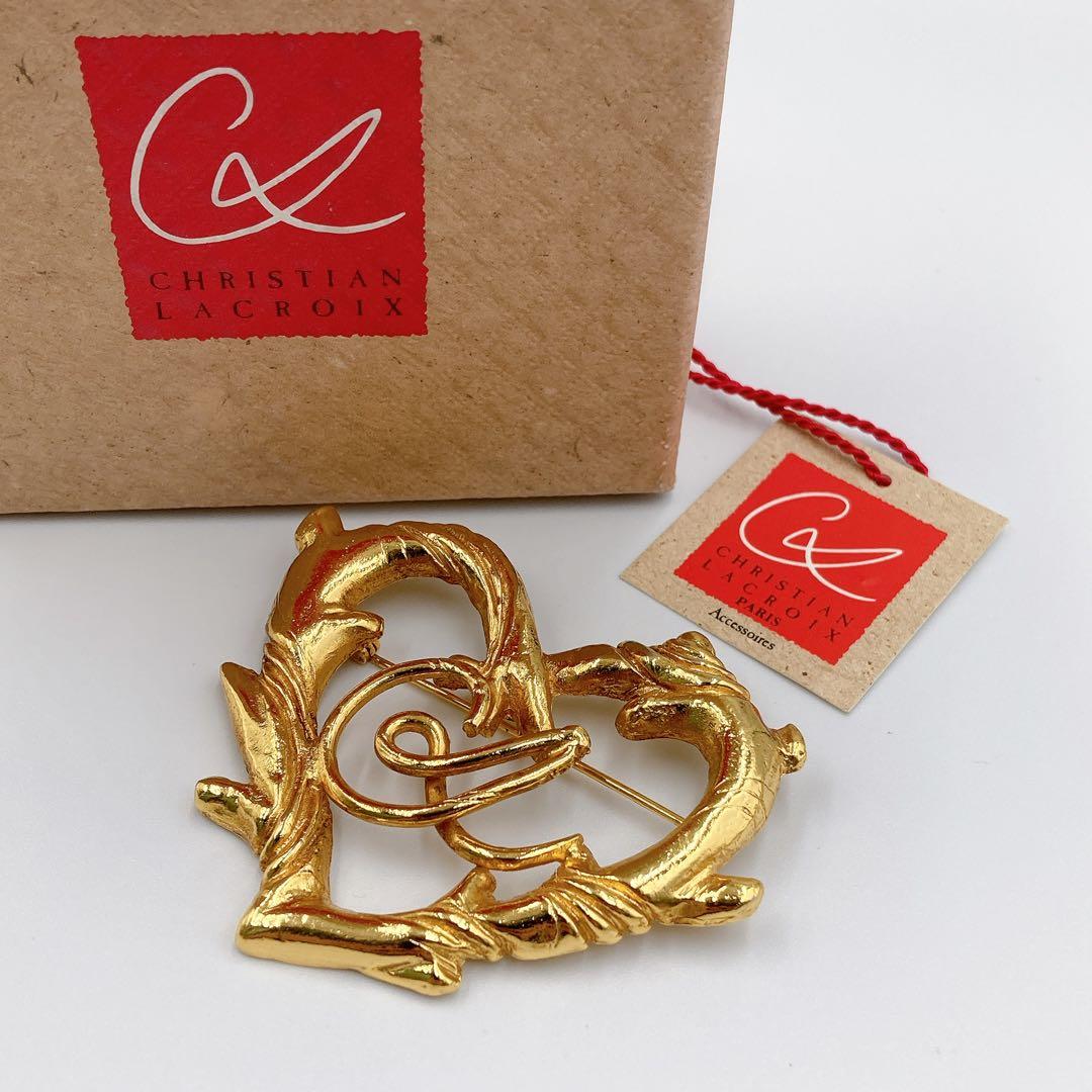 【美品】クリスチャンラクロワ ハート ブローチ ヴィンテージ ゴールド Christian Lacroix（クリスチャンラクロワ） クリスチャン ラクロワ
