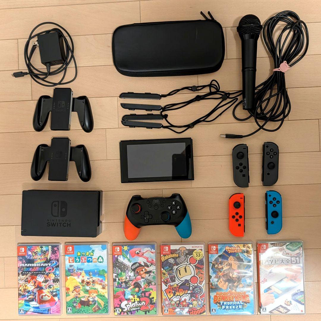 Nintendo Switchセット（本体、周辺機器、ソフト6本）