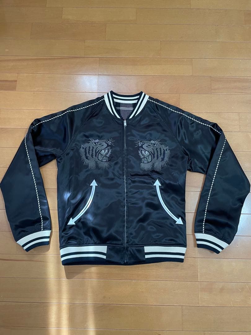 Flat Head スカジャン 虎刺繍 チェック柄　リバーシブル