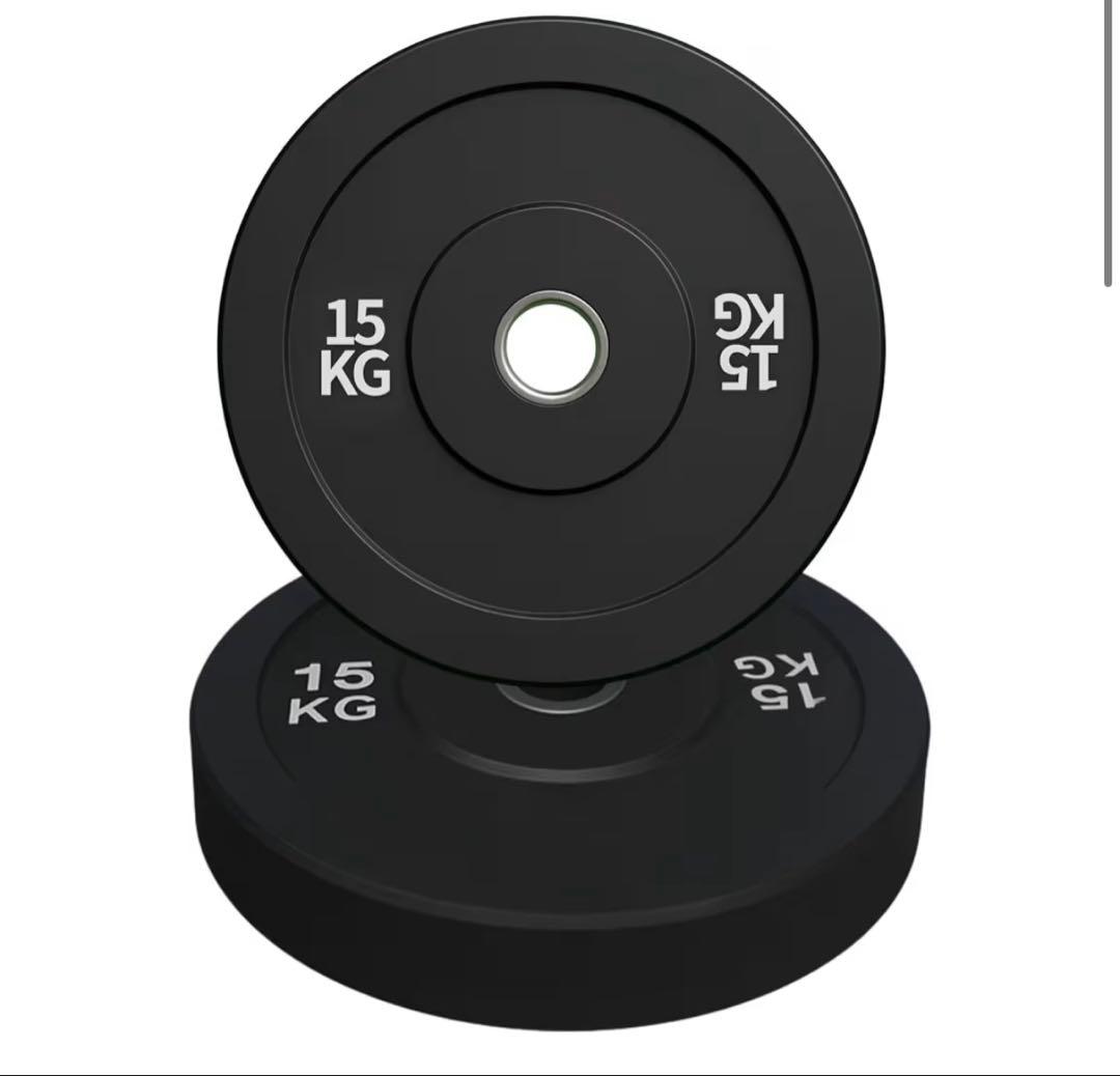 ★送料無料★バンパープレート★15kg 2枚 50mm オリンピックバー用 黒