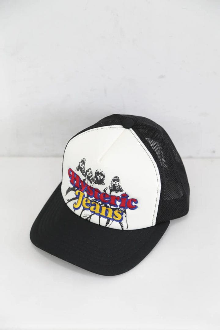 HYSTERIC JEANS刺繍 メッシュキャップ ブラック HYSTERIC GLAMOUR（ヒステリックグラマー）の「HYSTERIC JEANS刺繍