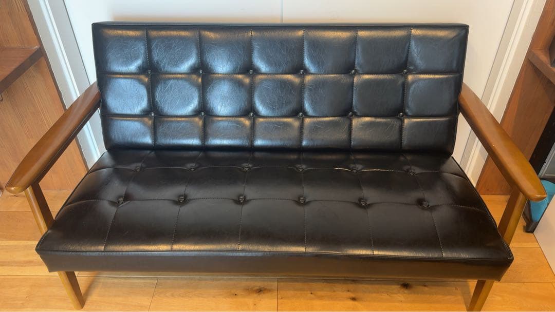 カリモク Kチェアー 2シーター ブラック