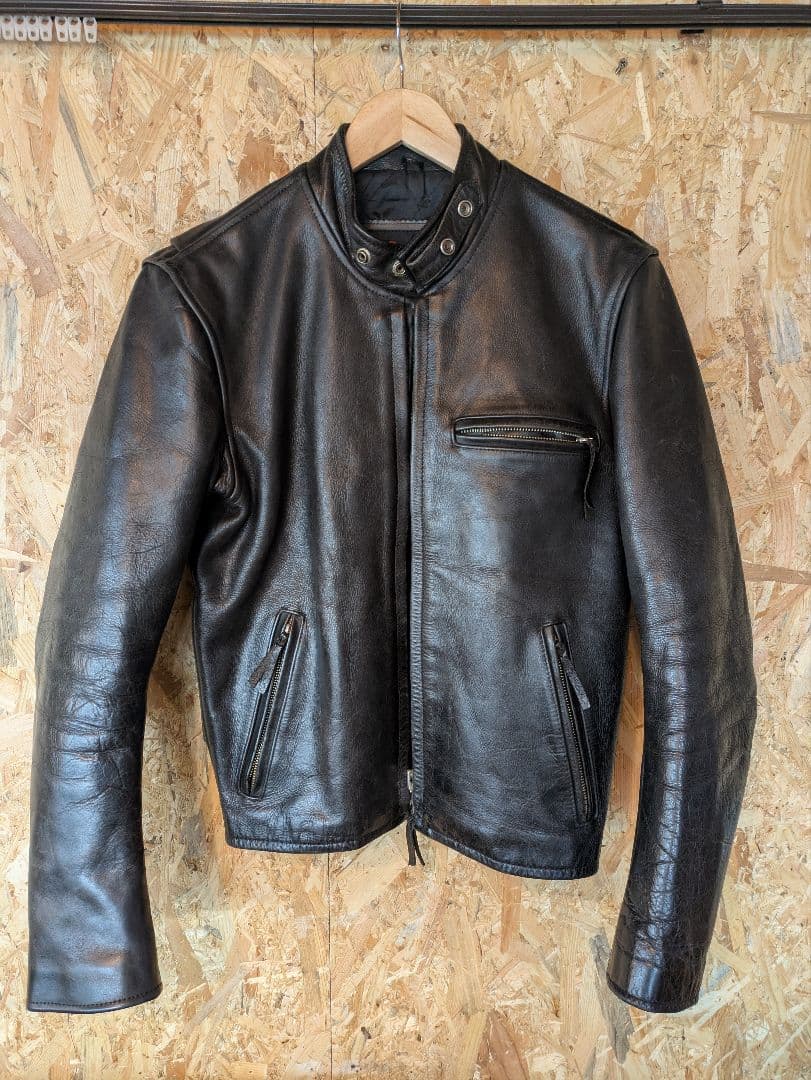 『インデアン』シングルライダースジャケット ブラック Sサイズ相当