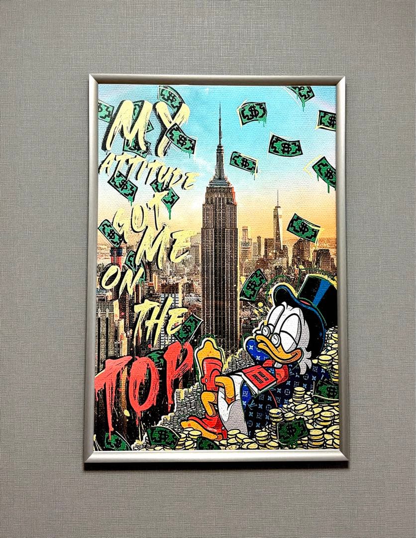 No.148特大フレーム付きキャンバスアート　オマージュアート　アートパネル