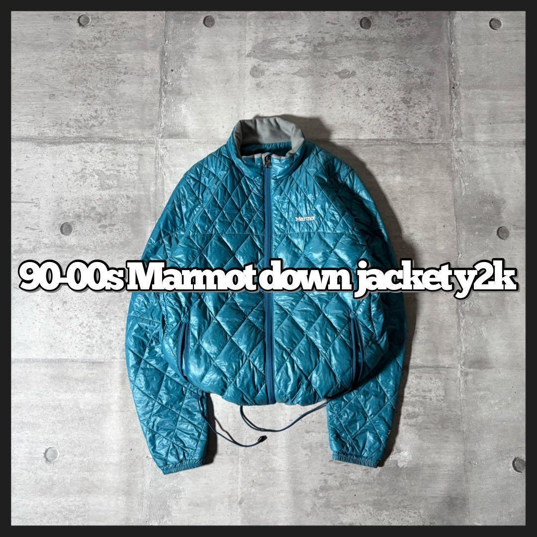 90-00s OLD Marmot ダイヤキルト パファージャケット ターコイズ