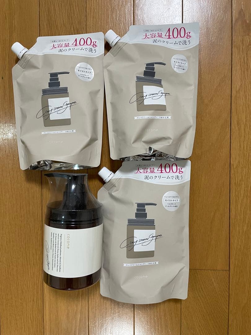 coconeクレイクリームシャンプーME 本体1本　詰替用3個セット