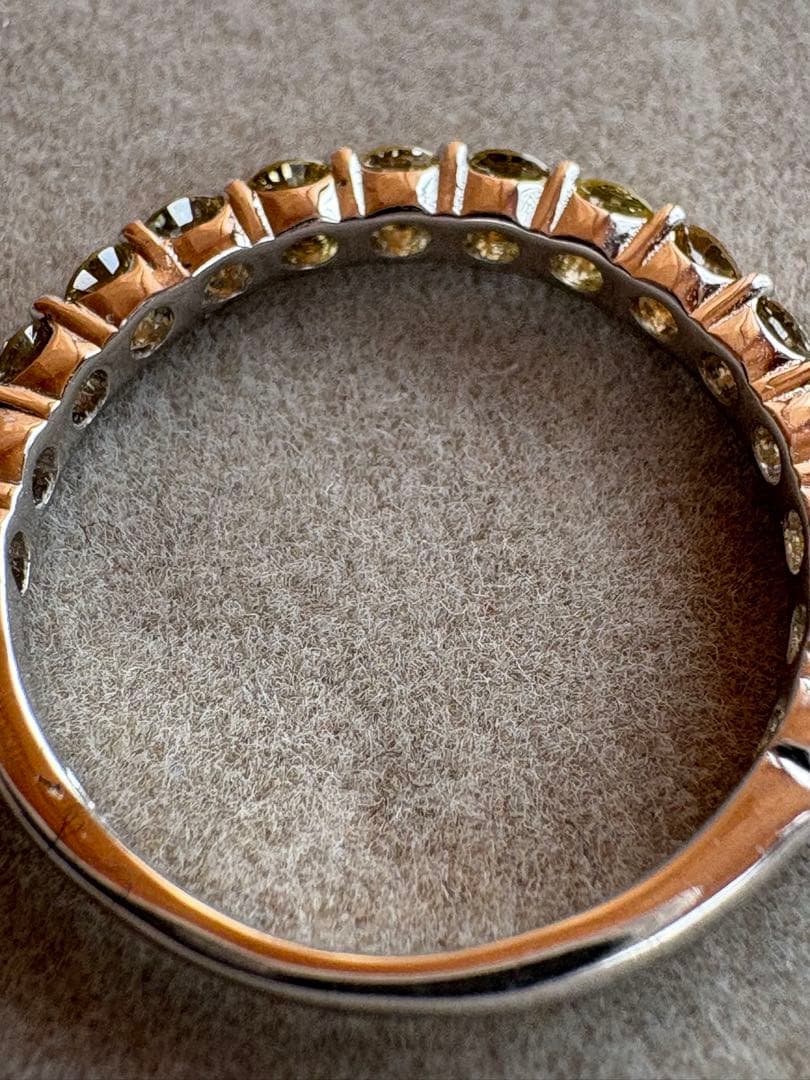 PT900 イエローダイヤ(0.93ct) ハーフエタニティリング✨