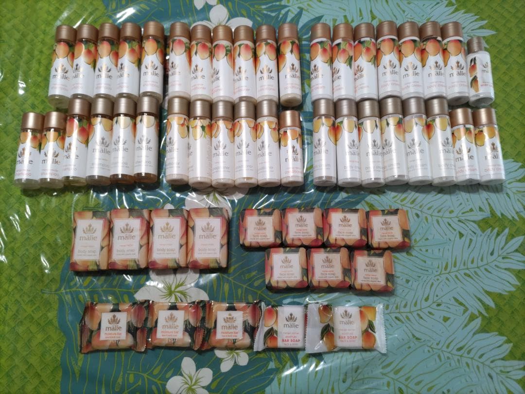 ハワイカウアイ島「malie」ブランドのアメニティ計39本＋18個＋おまけ4個