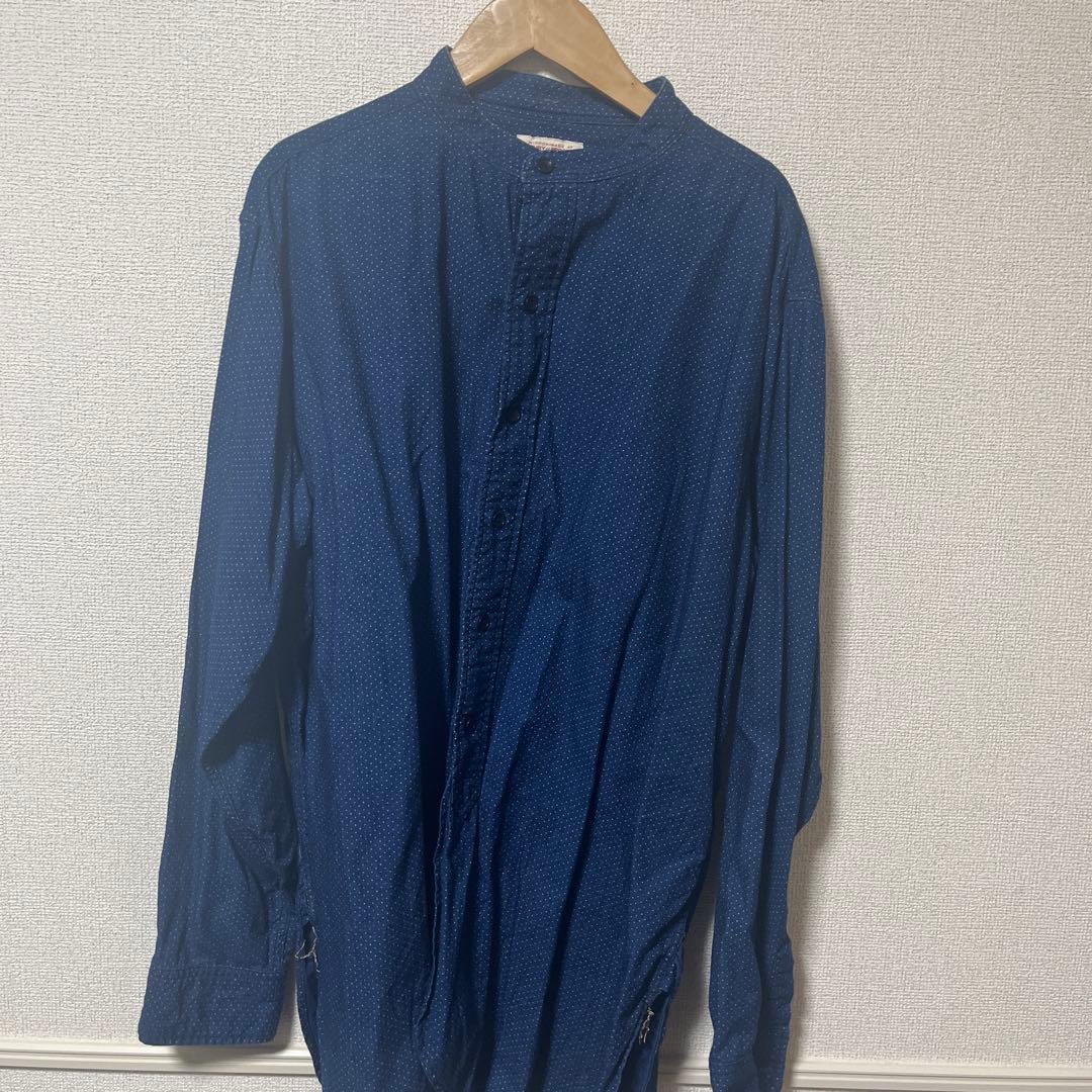 BONCOURA ネイビー ドット柄 シャツ サイズ10