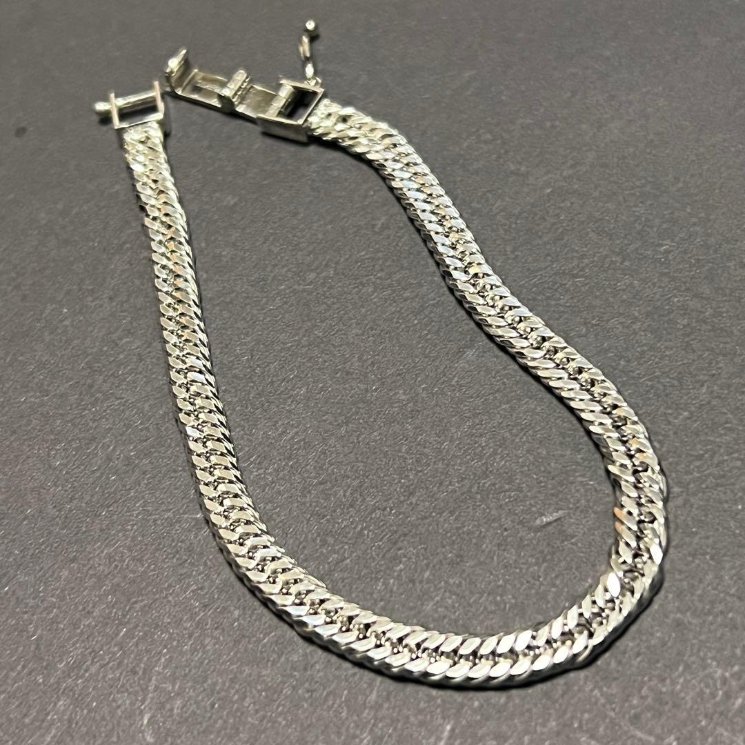 シルバー925喜平ブレスレット 12面トリプル 18cm