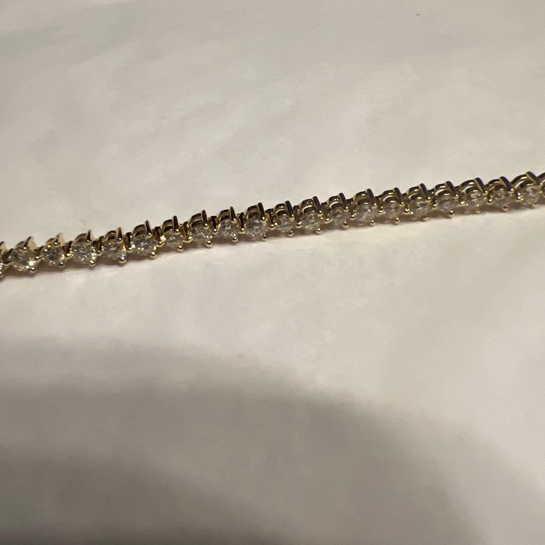 【超美品 】K18 豪華3.1ct ダイヤモンド テニスブレスレット 9.0g