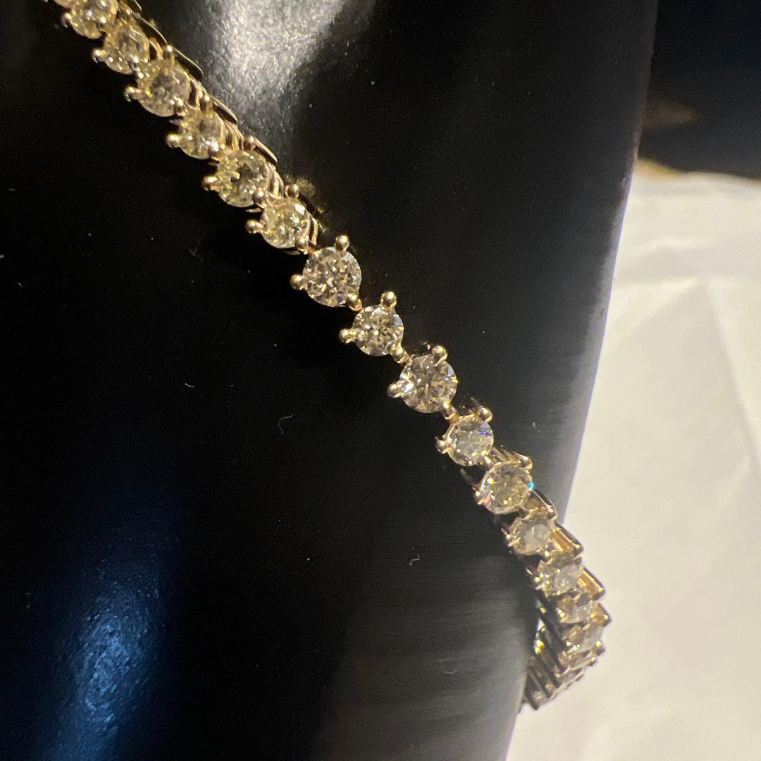 【超美品 】K18 豪華3.1ct ダイヤモンド テニスブレスレット 9.0g