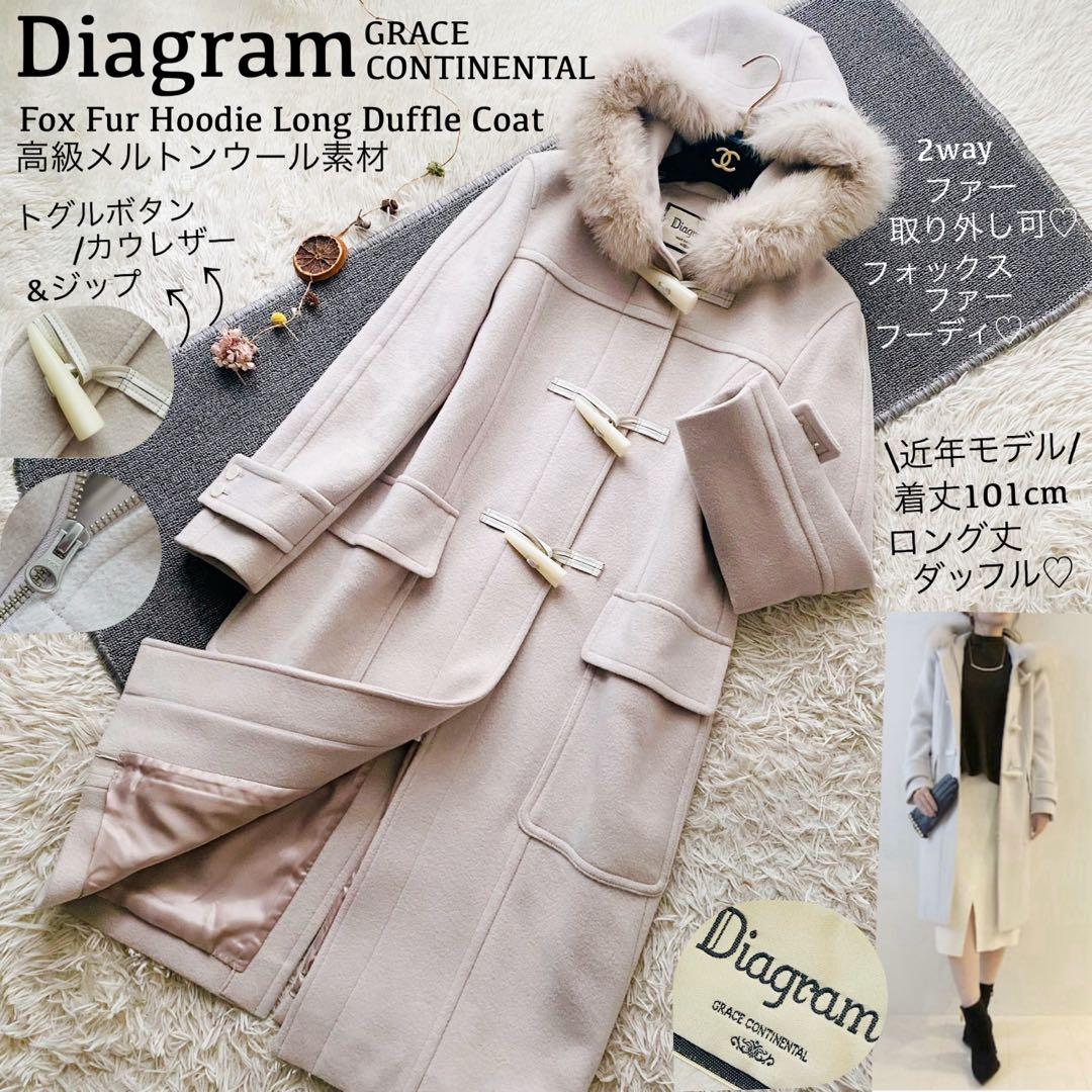 グレースコンチネンタル●極美品●2way フォックスファー ロングダッフルコート