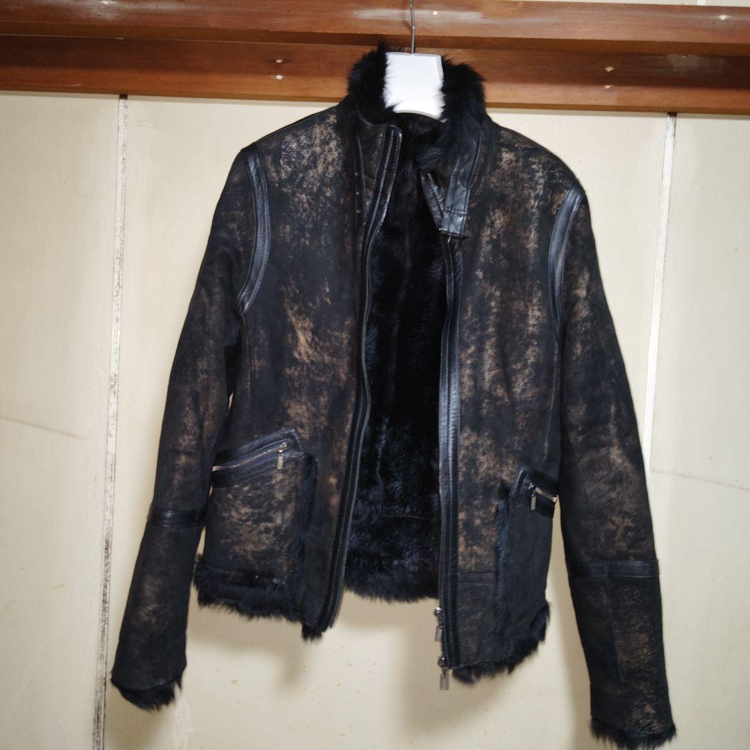 1/2まで　わたがしたわし コムサ　デ　モード　総裏毛皮　ライダース