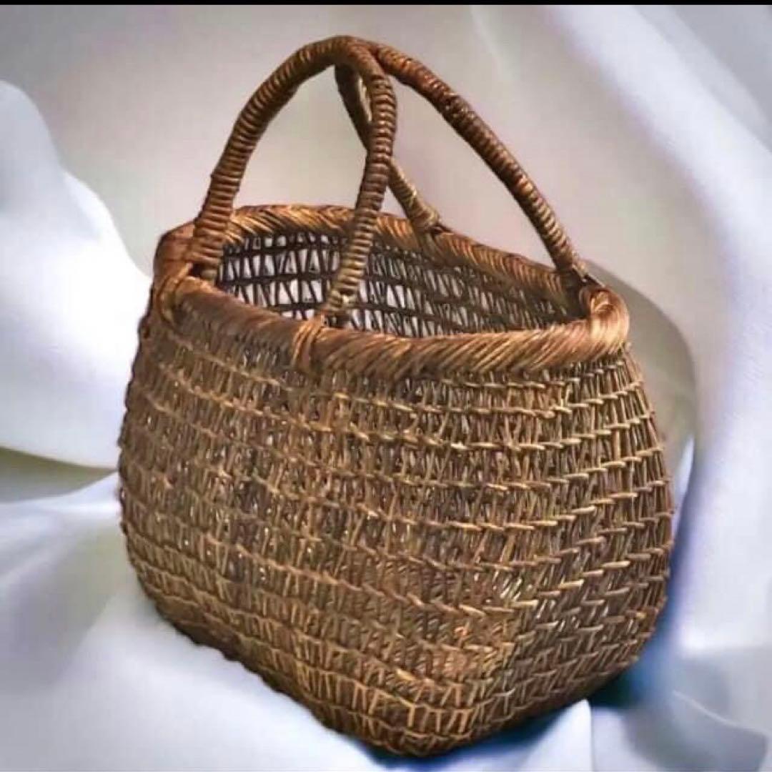 希少 秋田県 あけび籠 大容量 手提げ籠 かごバッグ こだし編み 伝統