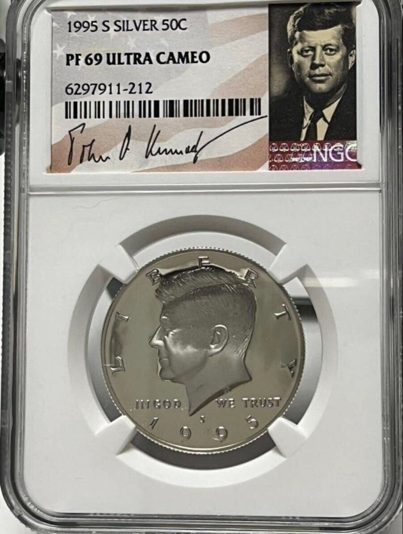 NGC準最高鑑定 PF69 1995年 ケネディ　1/2ドル銀貨　SV900