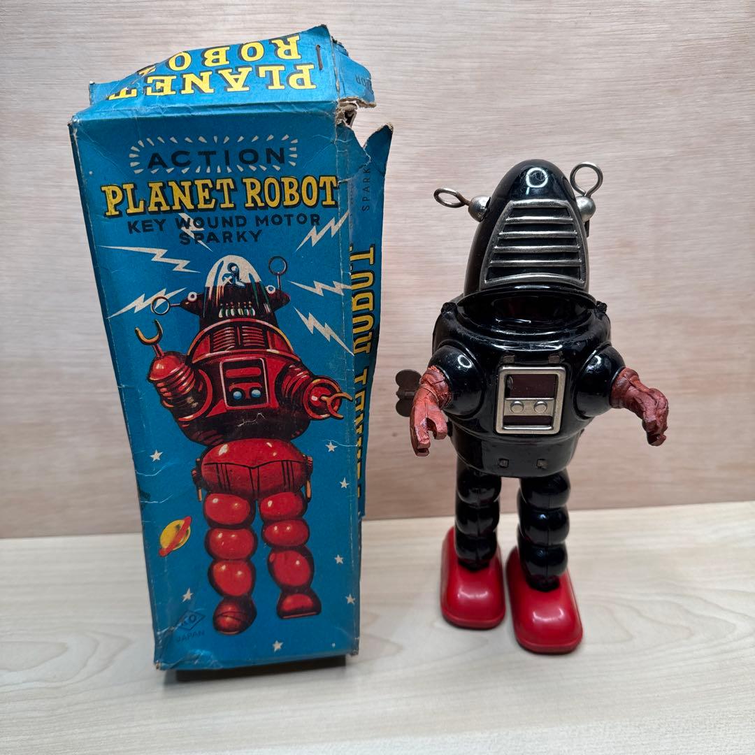 アクションロボットプラネット　ACTION PLANET ROBOT ゼンマイ式 Yahoo!オークション -「planet」(ロボット) (ブリキ)の落札相場・落札価格