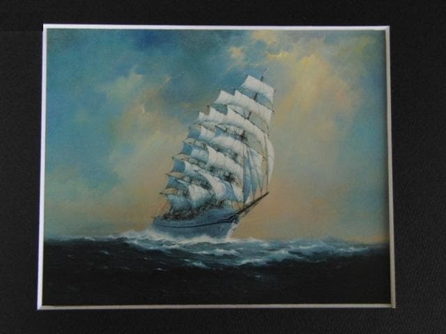 鈴木政輝、【風帆】、希少な大判額装用画集より、美品、日本人画家、新品額装付