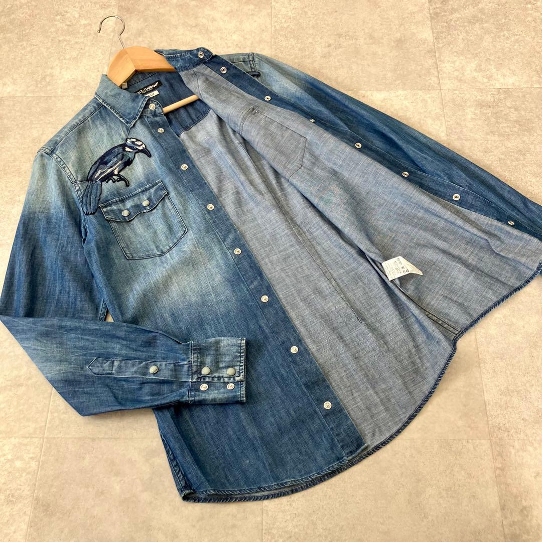 伊製 DOLCE&GABBANA vintage加工 デニムシャツ/ダンガリー - メルカリ
