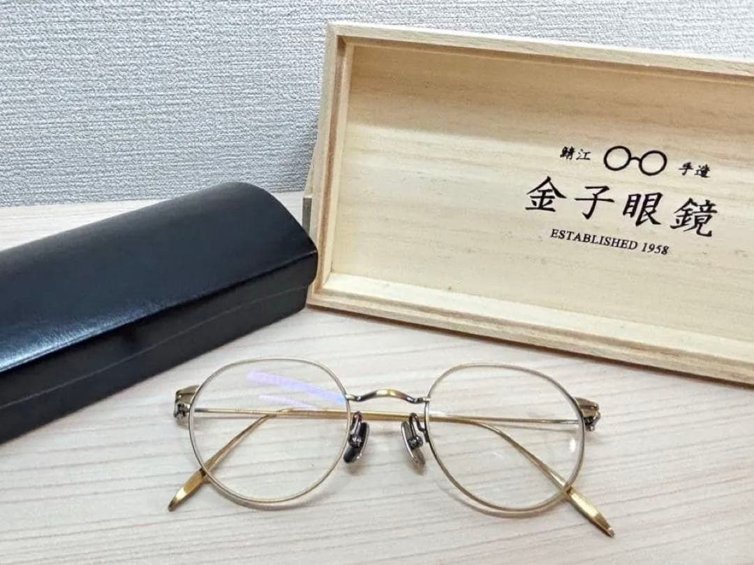 金子眼鏡 KM-25L メタルフレーム ゴールド ボストン型 度あり