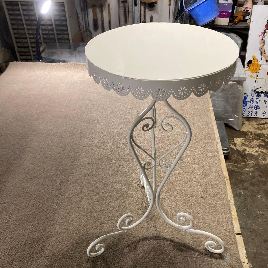 ま*る様 白 サイドエンドテーブル ラグジュアリー サイドテーブル コーヒーテー