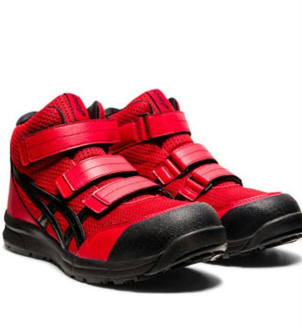 【美品】アシックス安全靴 26.5 ハイカットCP203 レッド×ブラック