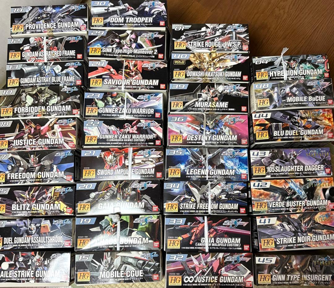 ガンプラ　SEEDシリーズHG未組立33個まとめ ガンプラ SEEDシリーズHG未組立33個まとめ 未組み立てガンプラ SEED