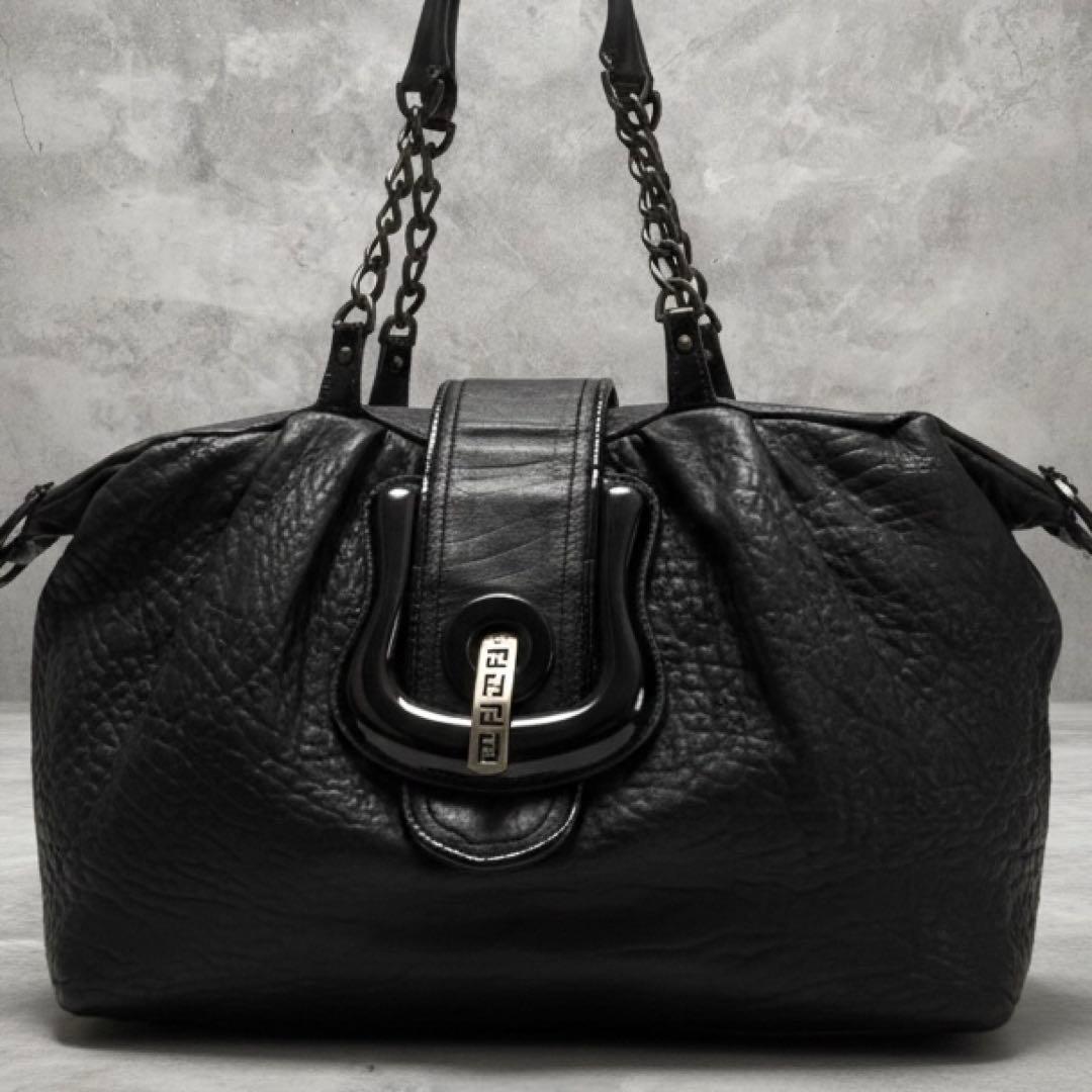 美品✨フェンディ y2k バックルバッグ チェーン トートバッグ 本革レザー