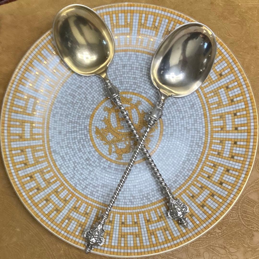 【純銀/約109g】スプーン/21cm 2点【マスカロン】