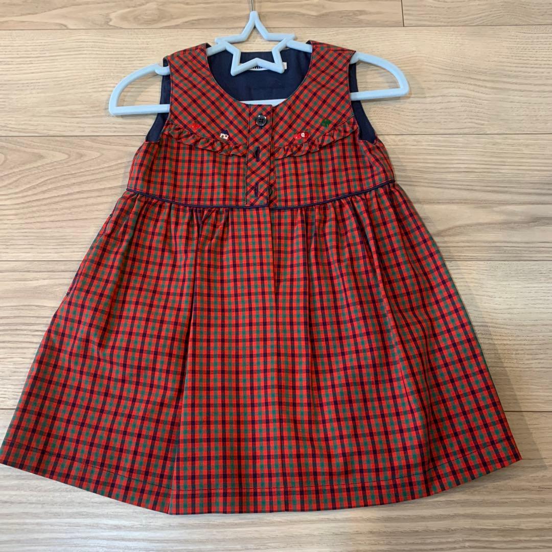 【1度のみ着用】ファミリア定番ワンピース　サイズ90