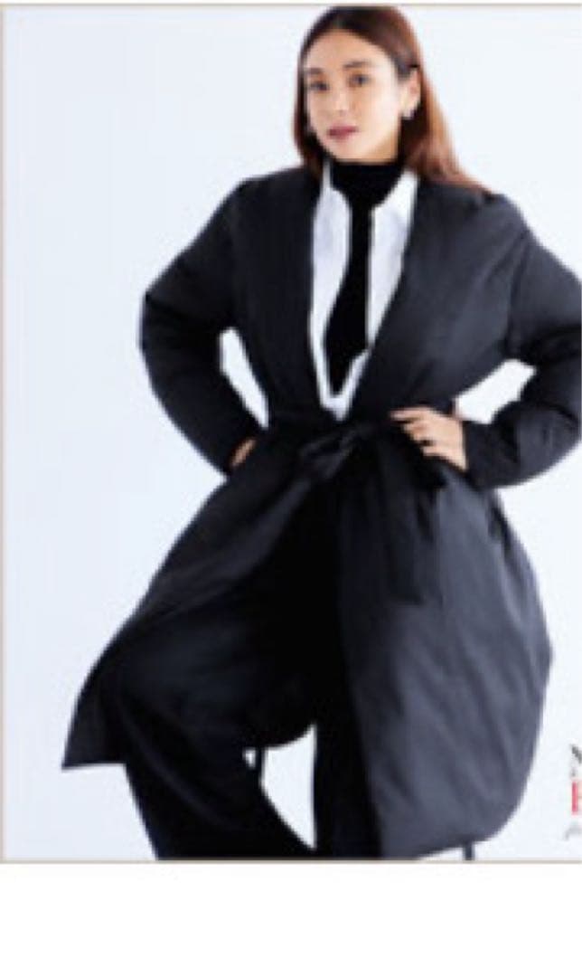 23区【滝沢眞規子さん着用】リュクスダウン　ガウンコート　グレー系（004）