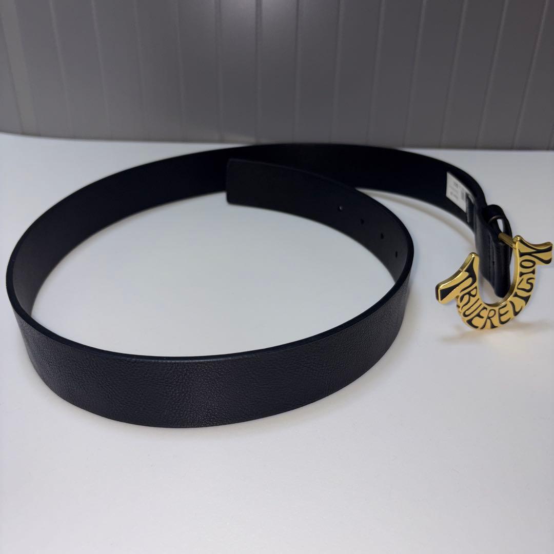 TRUE RELIGIONブラックレザーベルト ゴールド サイズ36 新品 - メルカリ