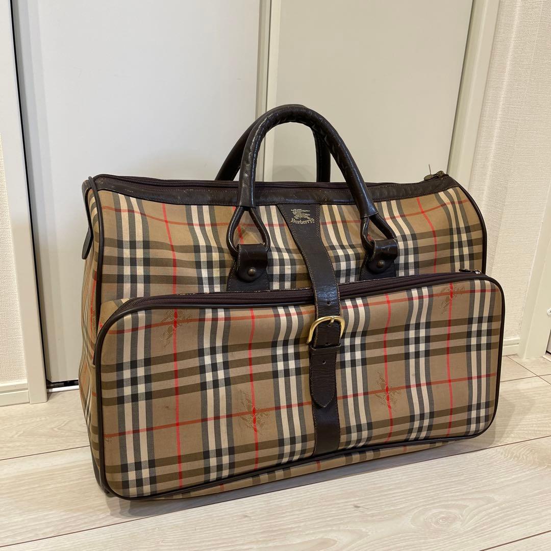 Burberry チェック柄 ボストンバッグ【大型】