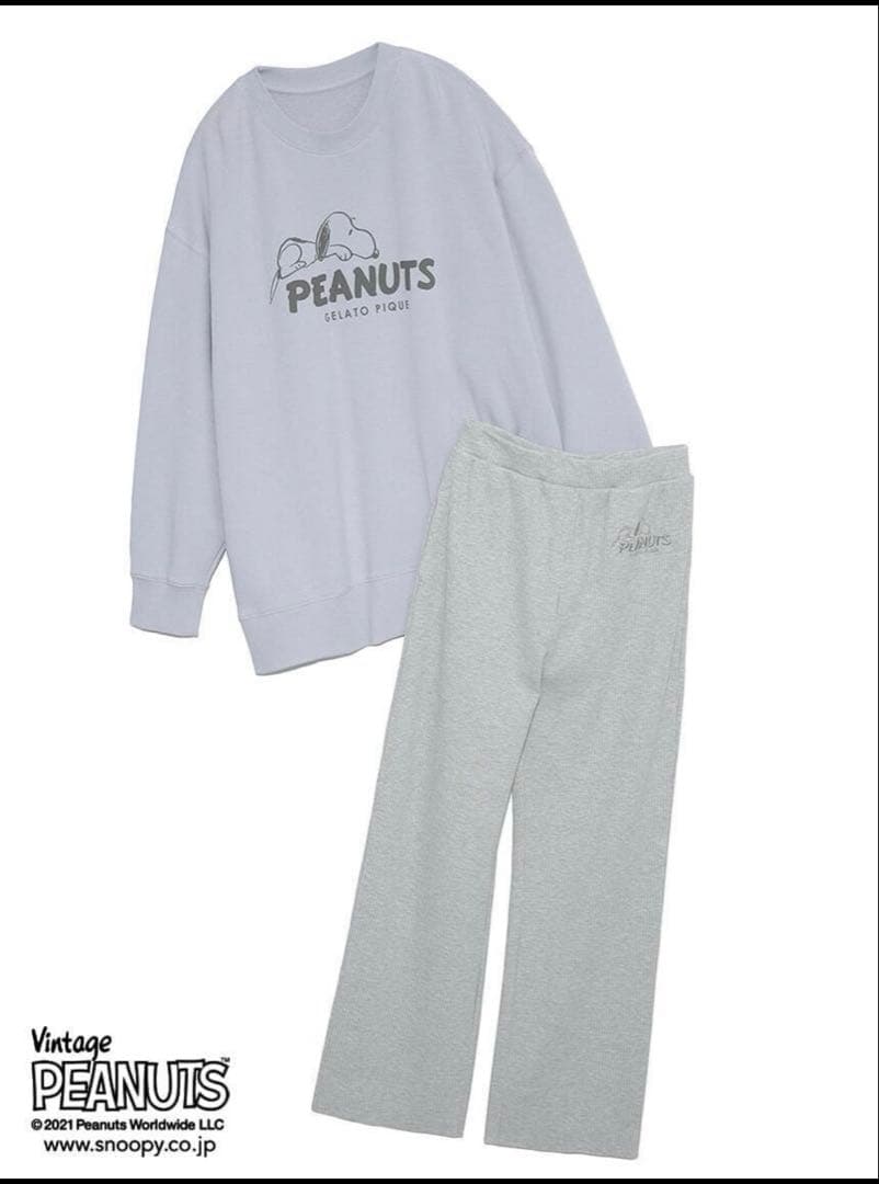 ジェラートピケ　スヌーピー裏毛プルオーバー gelato pique｜【PEANUTS】オリジナルアート ワンポイント裏毛プル